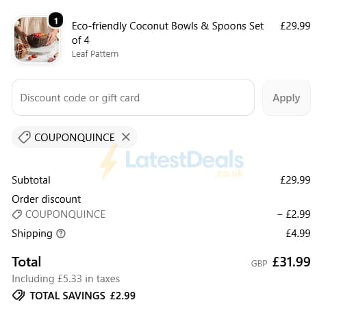 Screenshot of the Jungle Culture discount code working