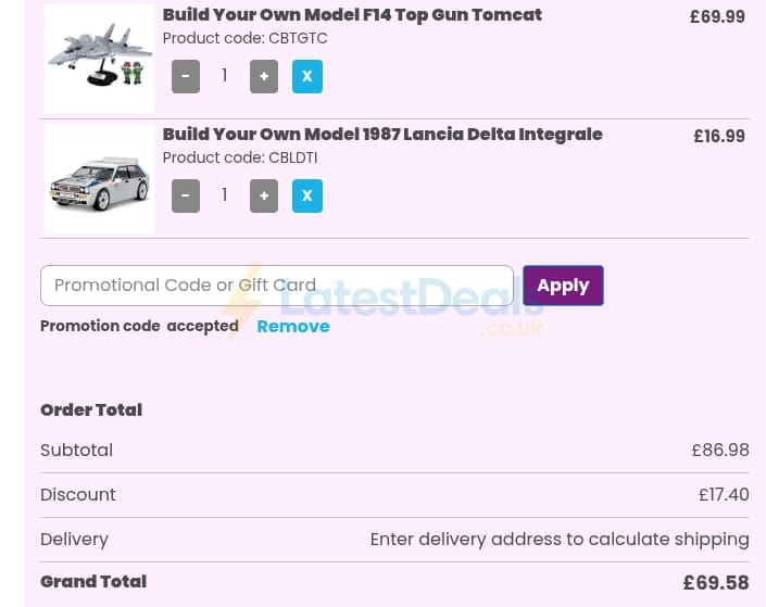Screenshot of the Happy Puzzle discount code working
