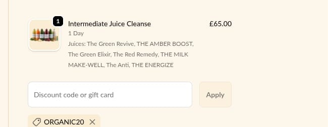 Screenshot of the Presscription discount code working