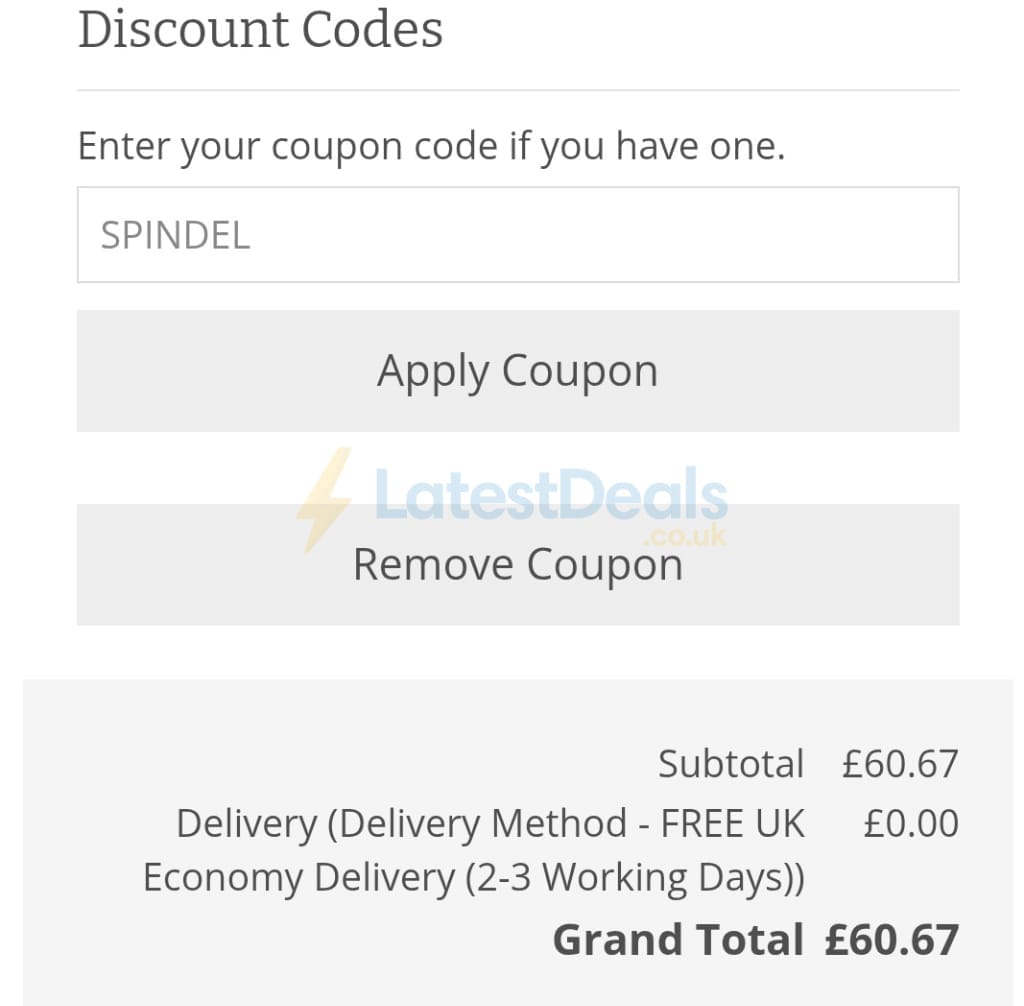 Screenshot of the The Knitting Network discount code working