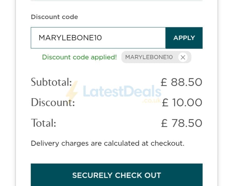 Screenshot of the DukesHill discount code working