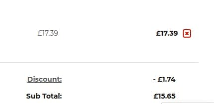 Screenshot of the Beatsons Building Supplies discount code working