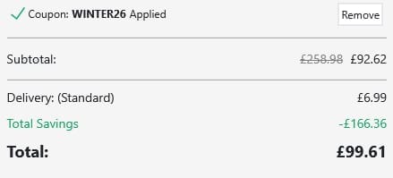 Screenshot of the Printerpix discount code working