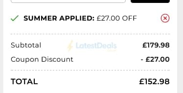 Screenshot of the TJC discount code working