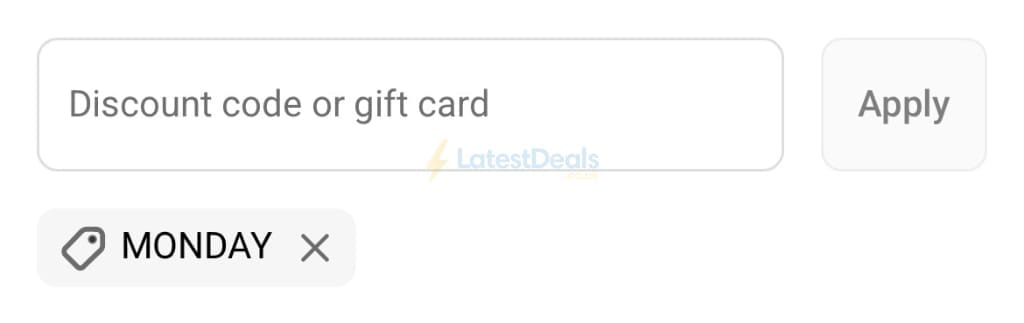 Screenshot of the WooWoo discount code working