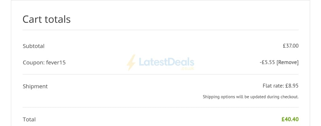 Screenshot of the SoccerLord discount code working