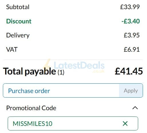 Screenshot of the Hope Education discount code working