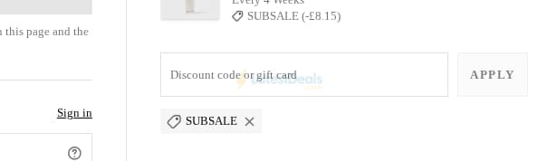 Screenshot of the U Beauty discount code working
