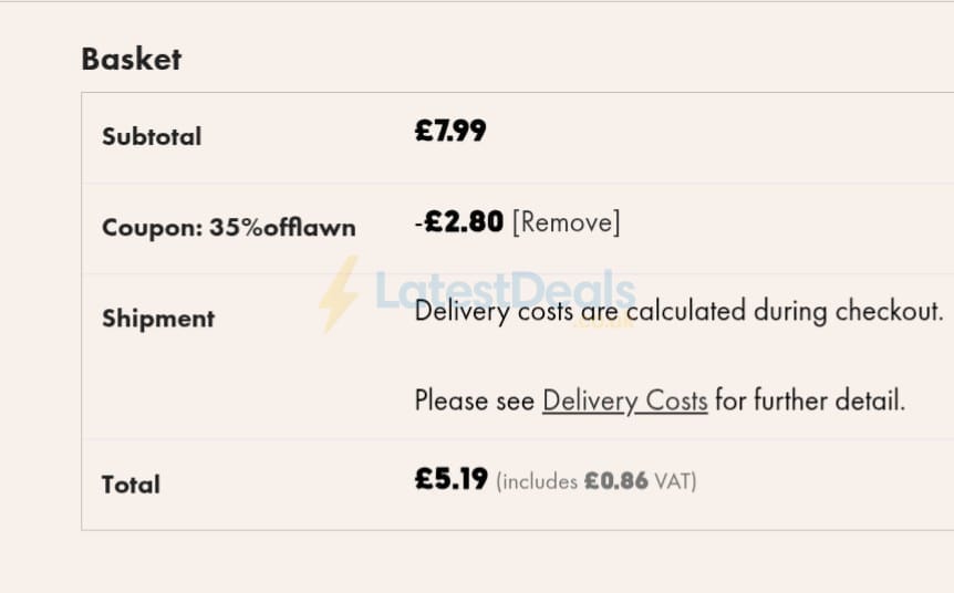 Screenshot of the Rocketgro discount code working