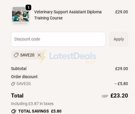Screenshot of the Learning247 discount code working