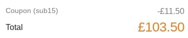 Screenshot of the Maxpeedingrods discount code working