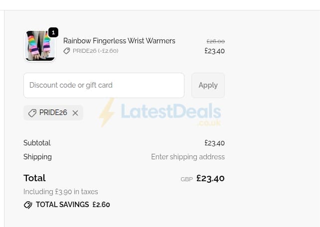 Screenshot of the The Spark Company discount code working