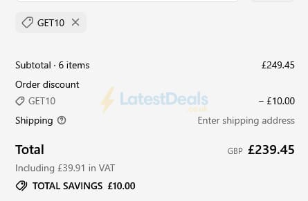 Screenshot of the Julian Charles discount code working