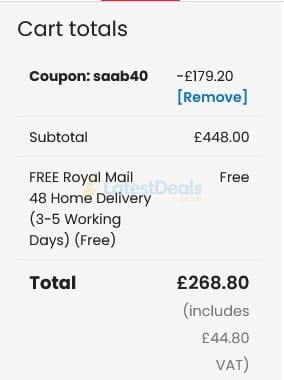 Screenshot of the ProSwimwear discount code working