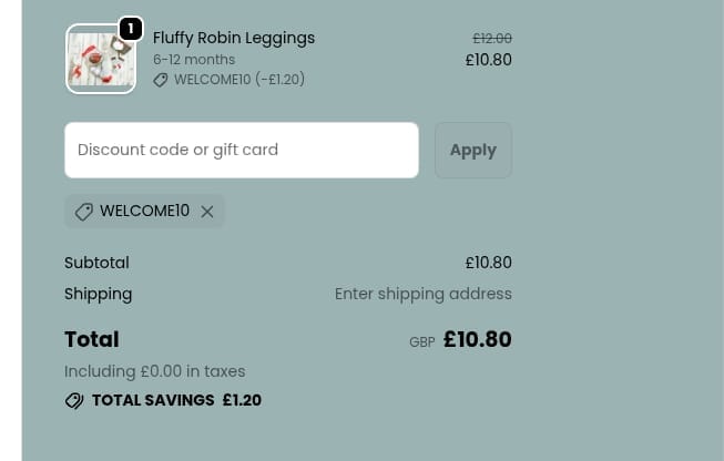Screenshot of the Souzu discount code working
