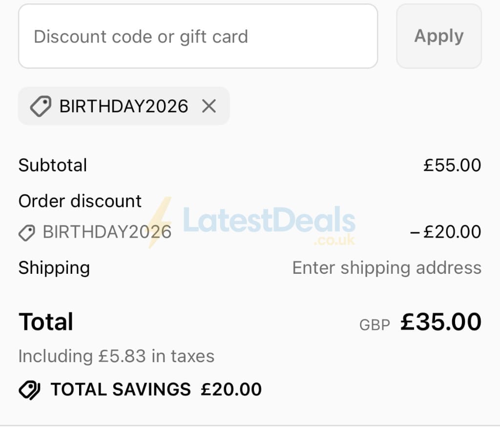 Screenshot of the Henryka discount code working