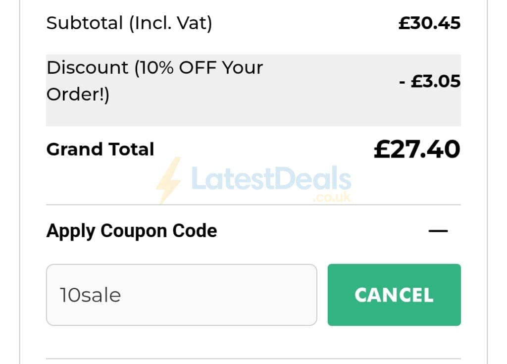 Screenshot of the Ivel Valley Bird Food discount code working