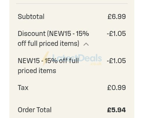 Screenshot of the Totally Wicked discount code working