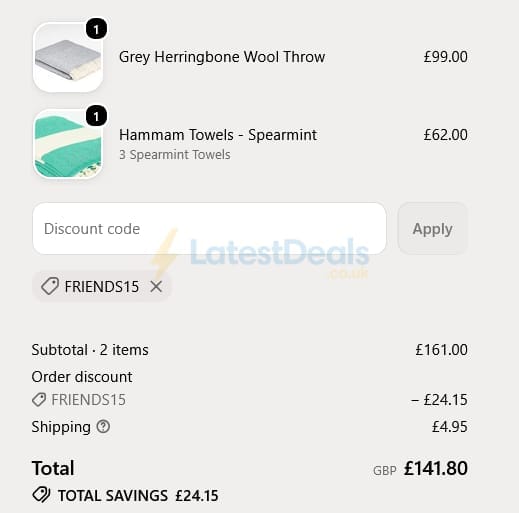Screenshot of the Tolly McRae discount code working