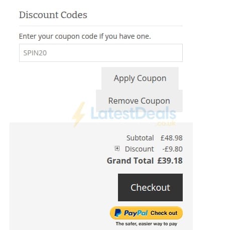 Screenshot of the The Knitting Network discount code working