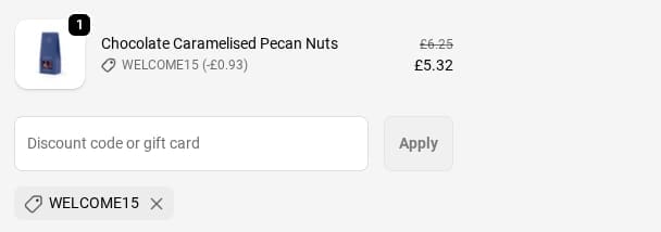 Screenshot of the The Chocolate Society discount code working