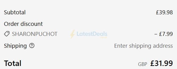 Screenshot of the Kate's Clothing discount code working