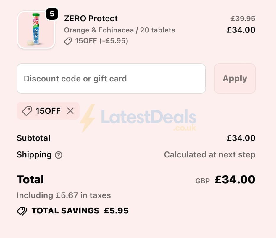 Screenshot of the High Five discount code working