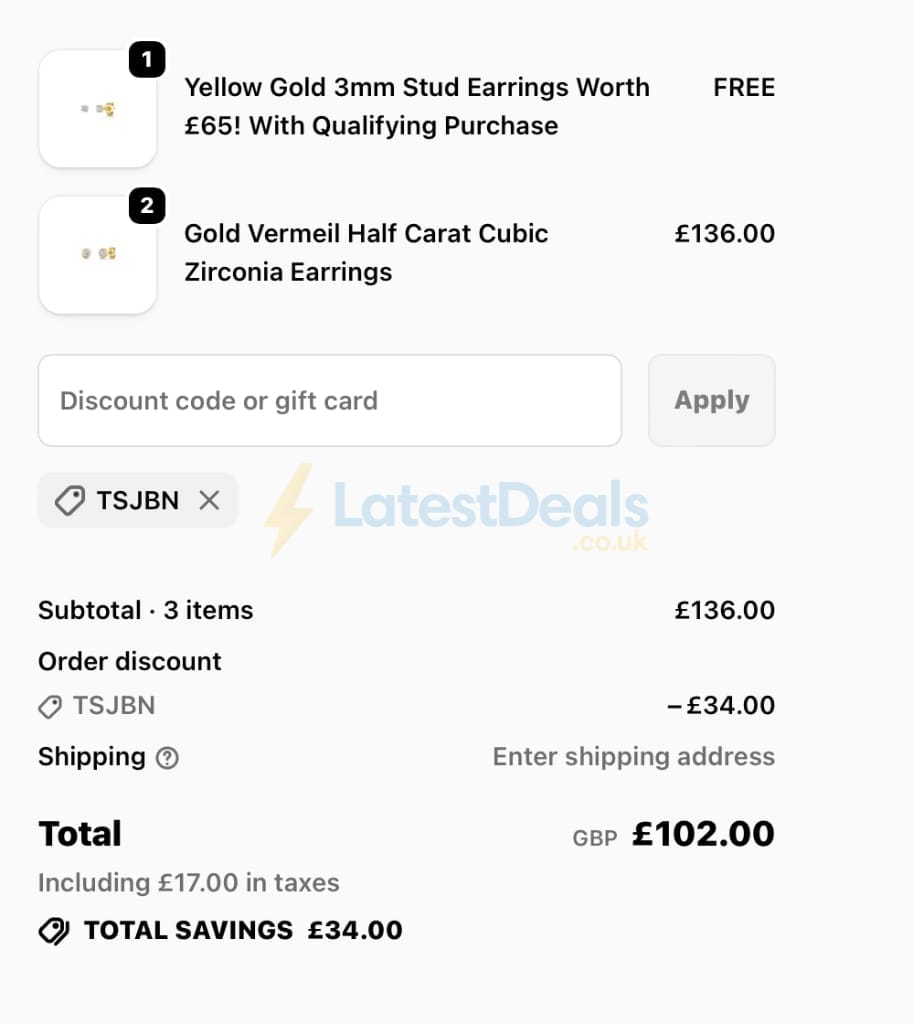 Screenshot of the Jools by Jenny Brown discount code working
