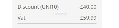 Screenshot of the Trade Furniture Company discount code working