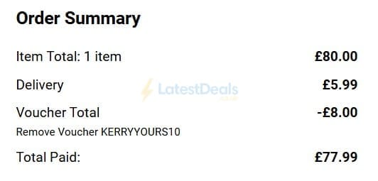 Screenshot of the Yours Clothing discount code working