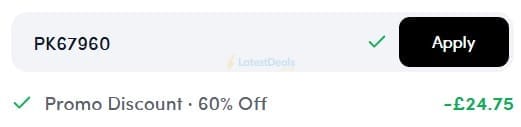 Screenshot of the Prep Kitchen discount code working