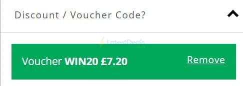 Screenshot of the Roman discount code working
