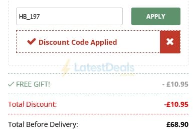 Screenshot of the Happy Beaks discount code working