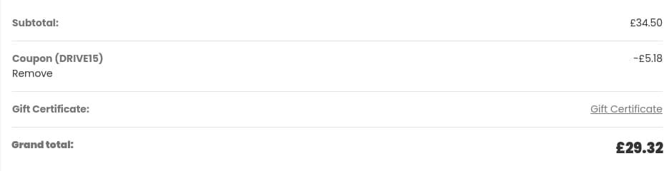 Screenshot of the Nextbase discount code working