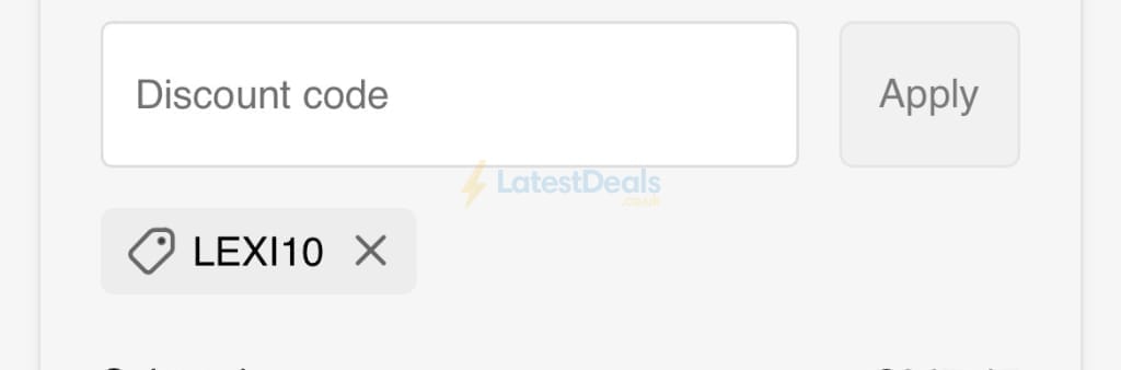 Screenshot of the Horze discount code working