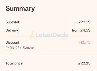 Screenshot of the YourSurprise discount code working