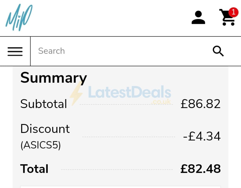 Screenshot of the Made In Paradis discount code working