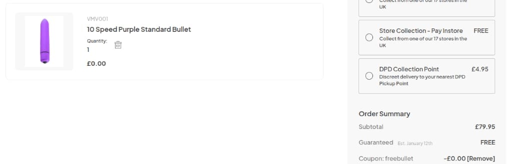 Screenshot of the Pulse & Cocktails discount code working