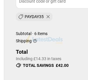 Screenshot of the Solace Jewellery discount code working