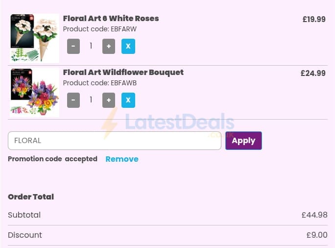 Screenshot of the Happy Puzzle discount code working