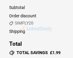 Screenshot of the Simply Eliquid discount code working