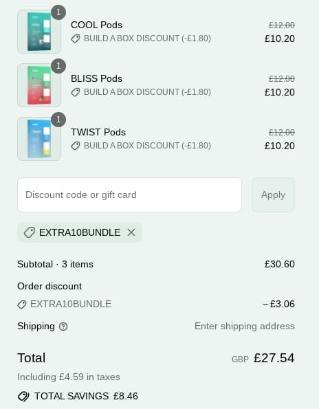Screenshot of the ripple+ discount code working