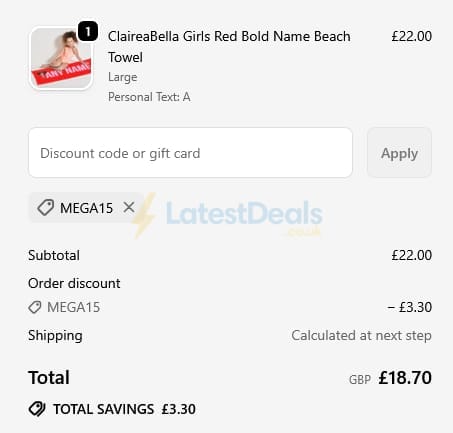 Screenshot of the Toxicfox discount code working