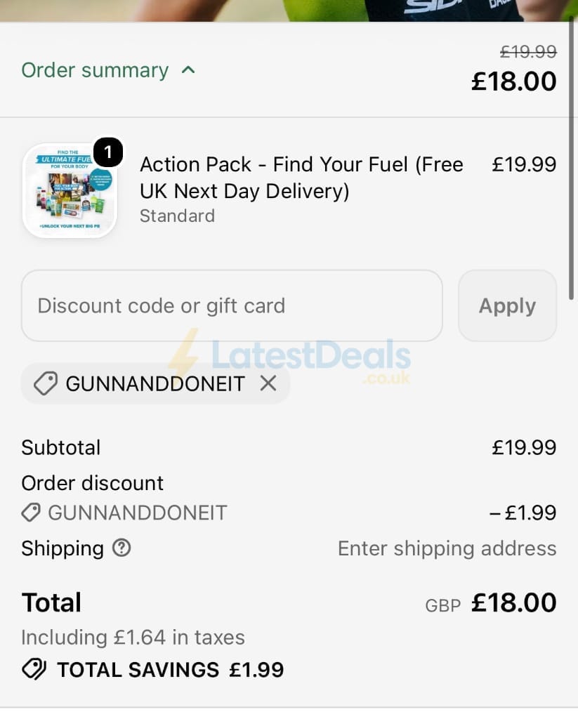 Screenshot of the Kendal Mint Co. discount code working