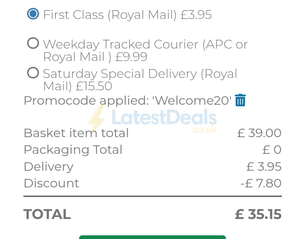 Screenshot of the Into The Blue discount code working
