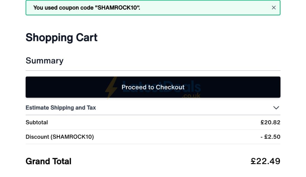 Screenshot of the Geezers Boxing discount code working