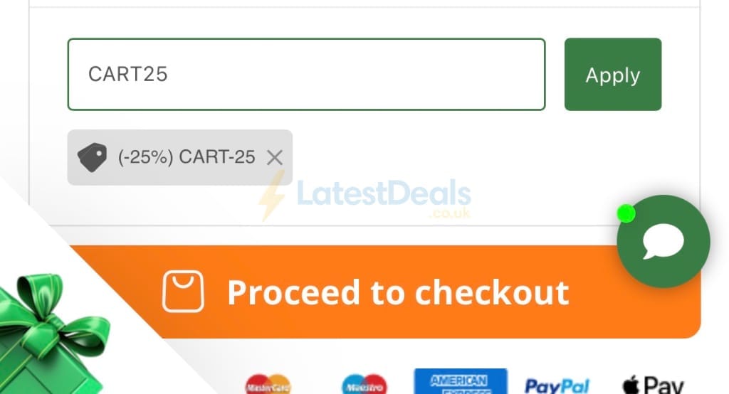 Screenshot of the WeightWorld discount code working