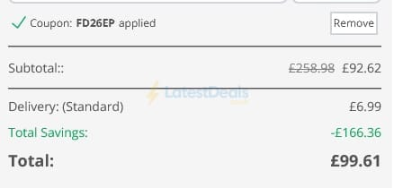 Screenshot of the Printerpix discount code working