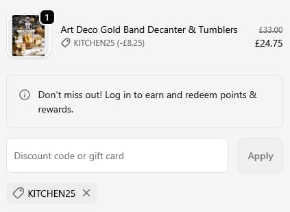 Screenshot of the Dibor discount code working