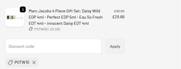 Screenshot of the TJ Hughes discount code working
